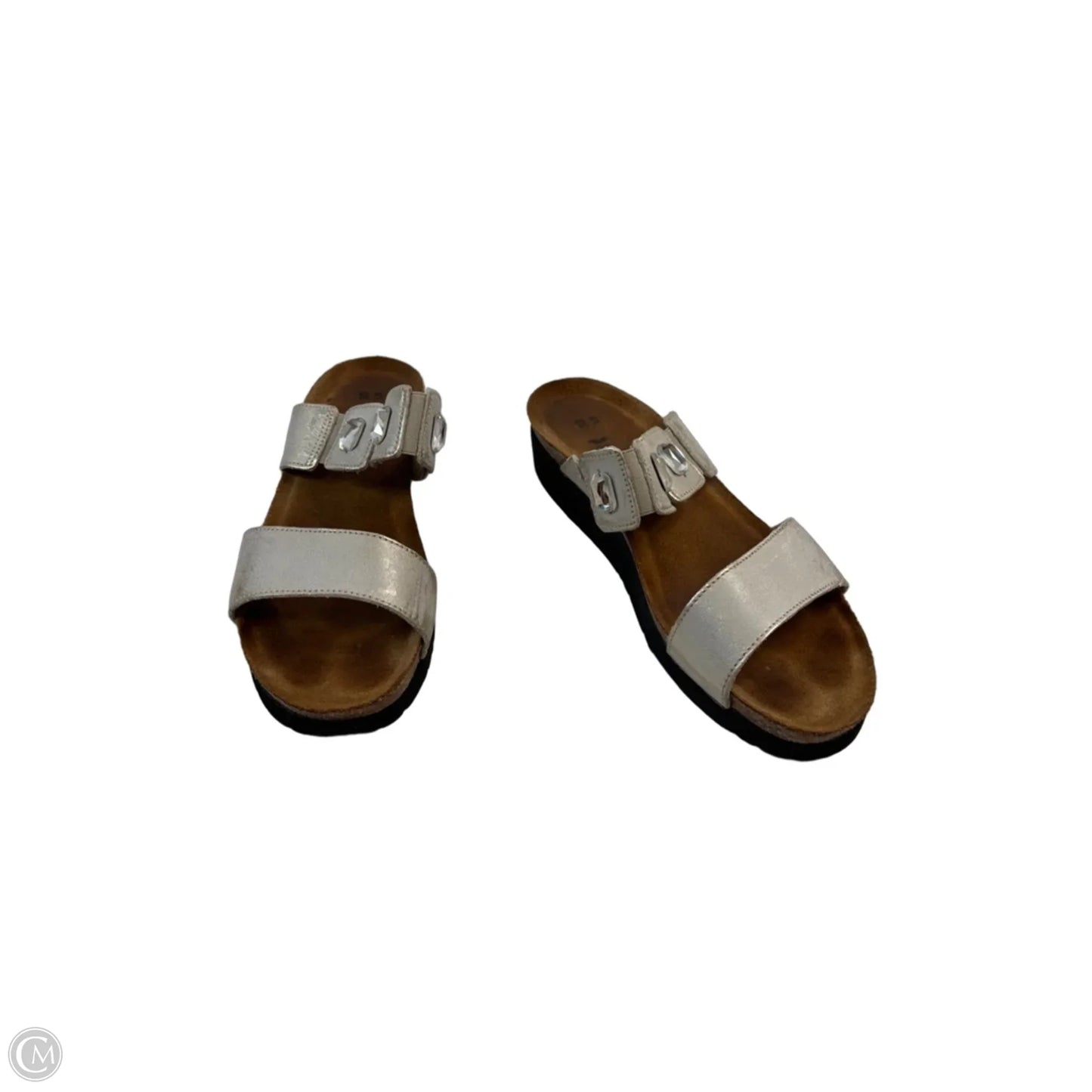Sandals Heels Wedge By Naot In Gold & Silver, Size: 8