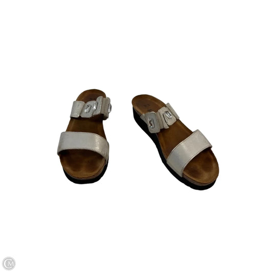 Sandals Heels Wedge By Naot In Gold & Silver, Size: 8