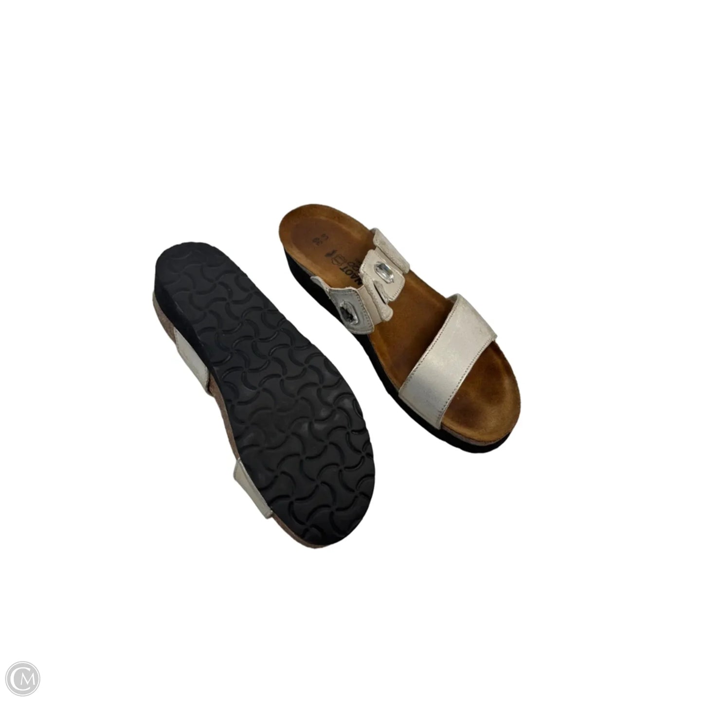 Sandals Heels Wedge By Naot In Gold & Silver, Size: 8