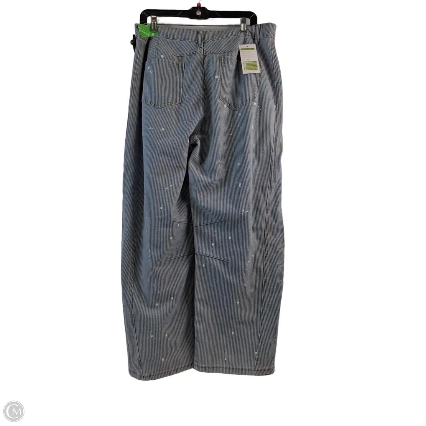 Jeans Wide Leg By Clothes Mentor In Blue & White, Size: 14