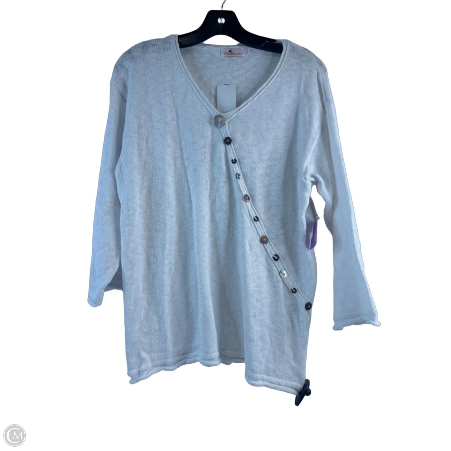 Top Long Sleeve By Clothes Mentor In White, Size: L