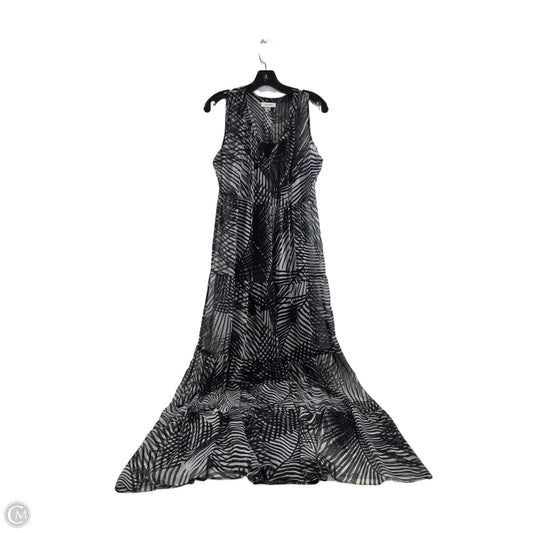 Dress Casual Maxi By Calvin Klein In Black & Grey, Size: S