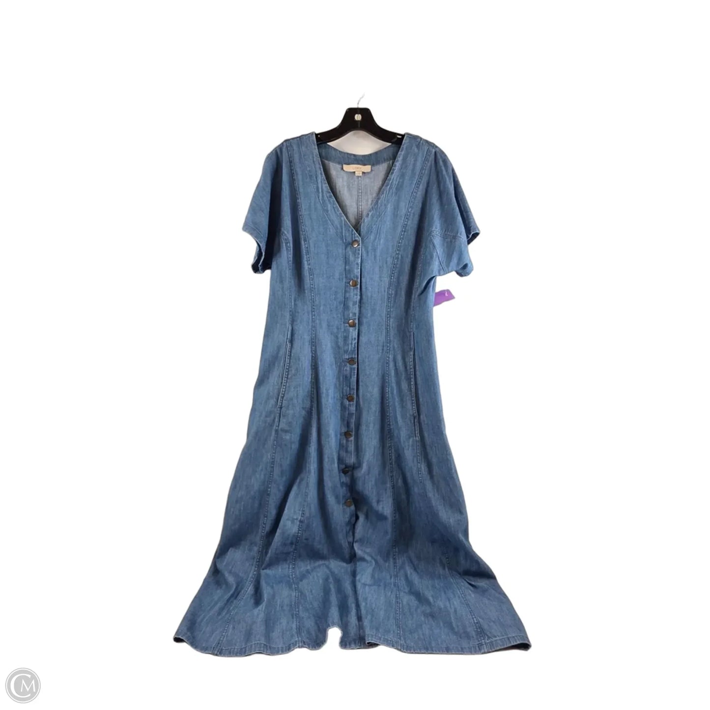 Dress Casual Maxi By Loft In Blue Denim, Size: M