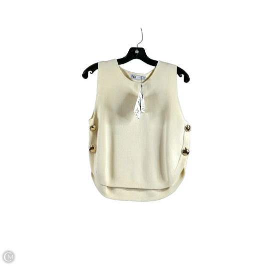 Top Sleeveless By Zara In Cream, Size: S