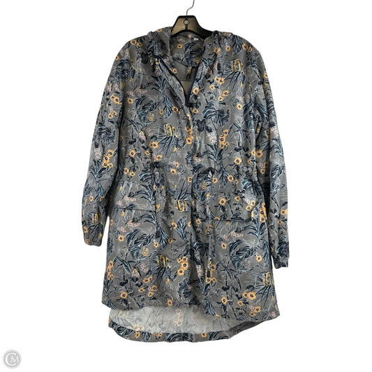 Jacket Windbreaker By Vera Bradley In Blue & Grey, Size: S