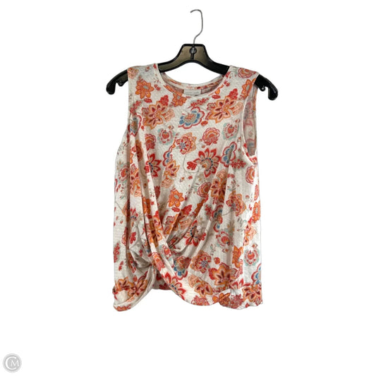 Top Sleeveless By J. Jill In Orange & White, Size: Xs