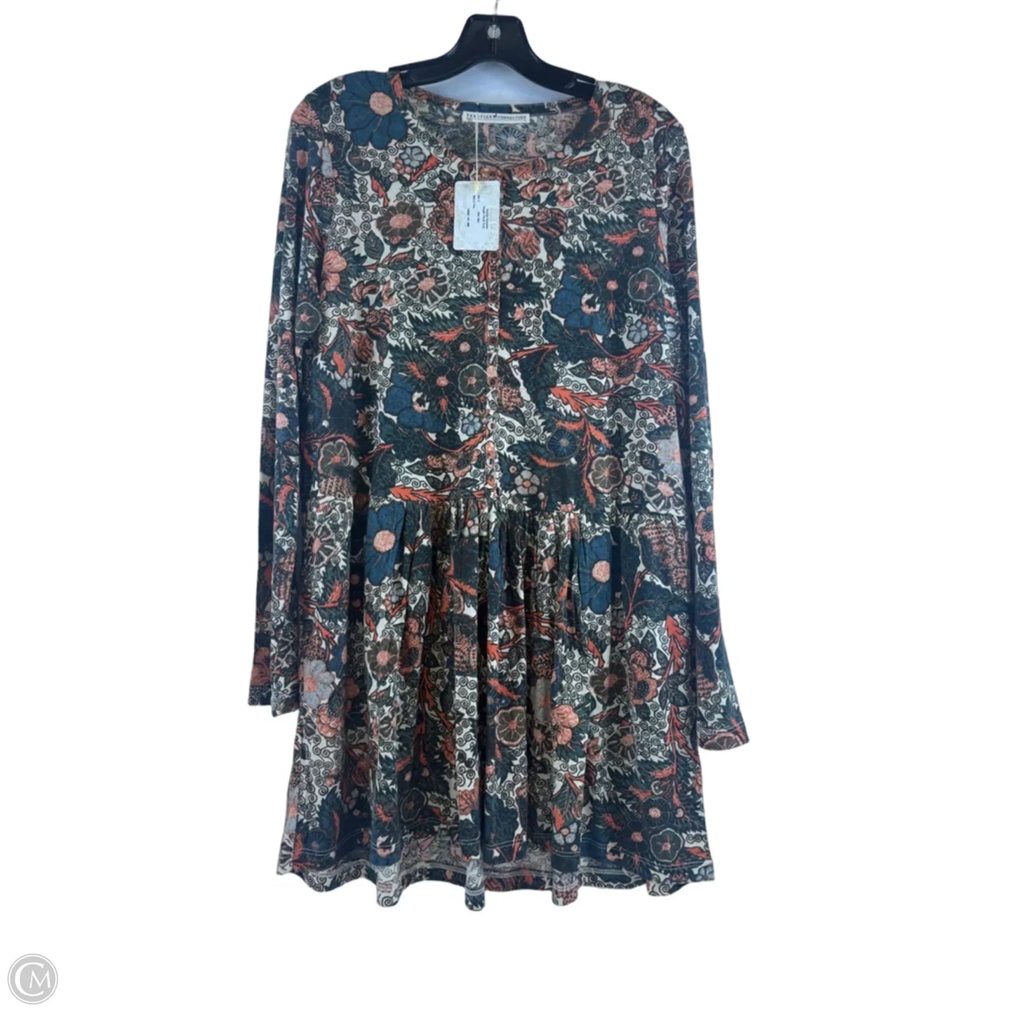 Tunic Long Sleeve By Peruvian Connection In Blue & Orange, Size: S