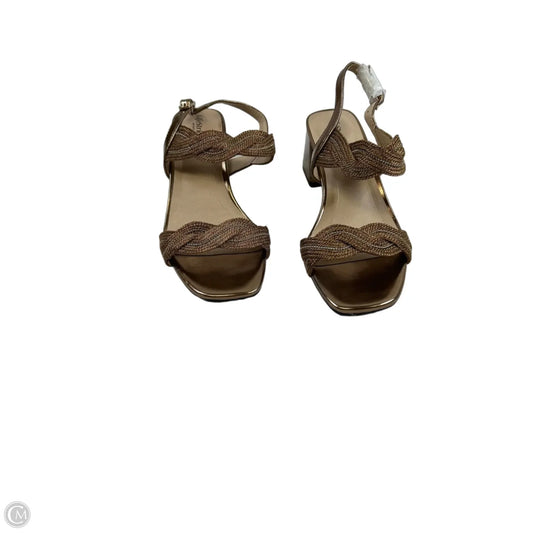 Sandals Heels Block By Life Stride In Bronze, Size: 7