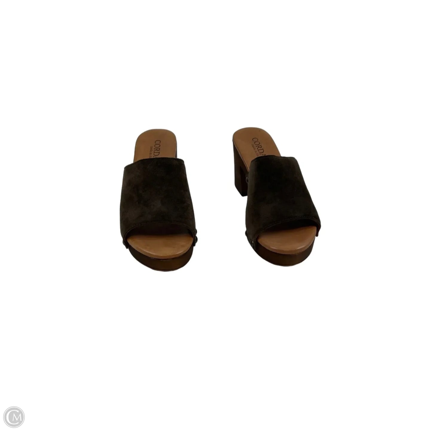 Sandals Heels Block By Clothes Mentor In Brown, Size: 7