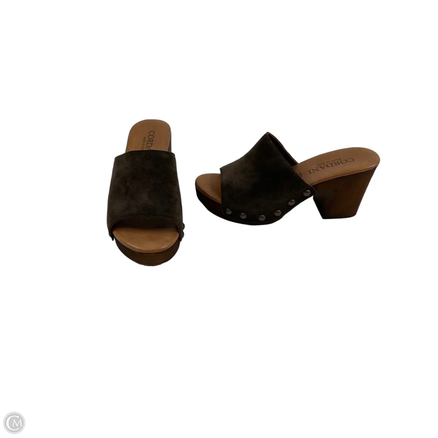 Sandals Heels Block By Clothes Mentor In Brown, Size: 7