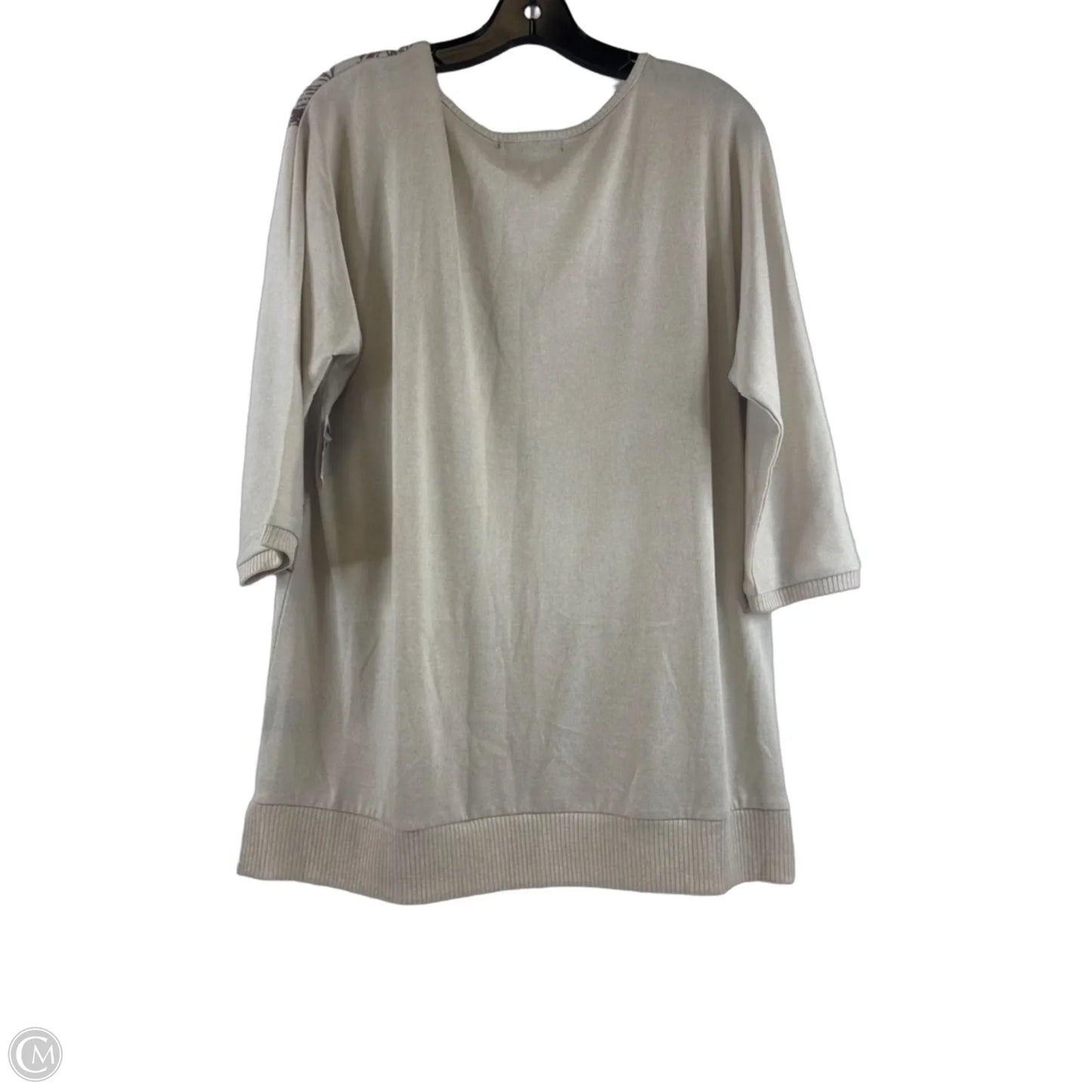 Top 3/4 Sleeve By Clothes Mentor In Tan, Size: Xl