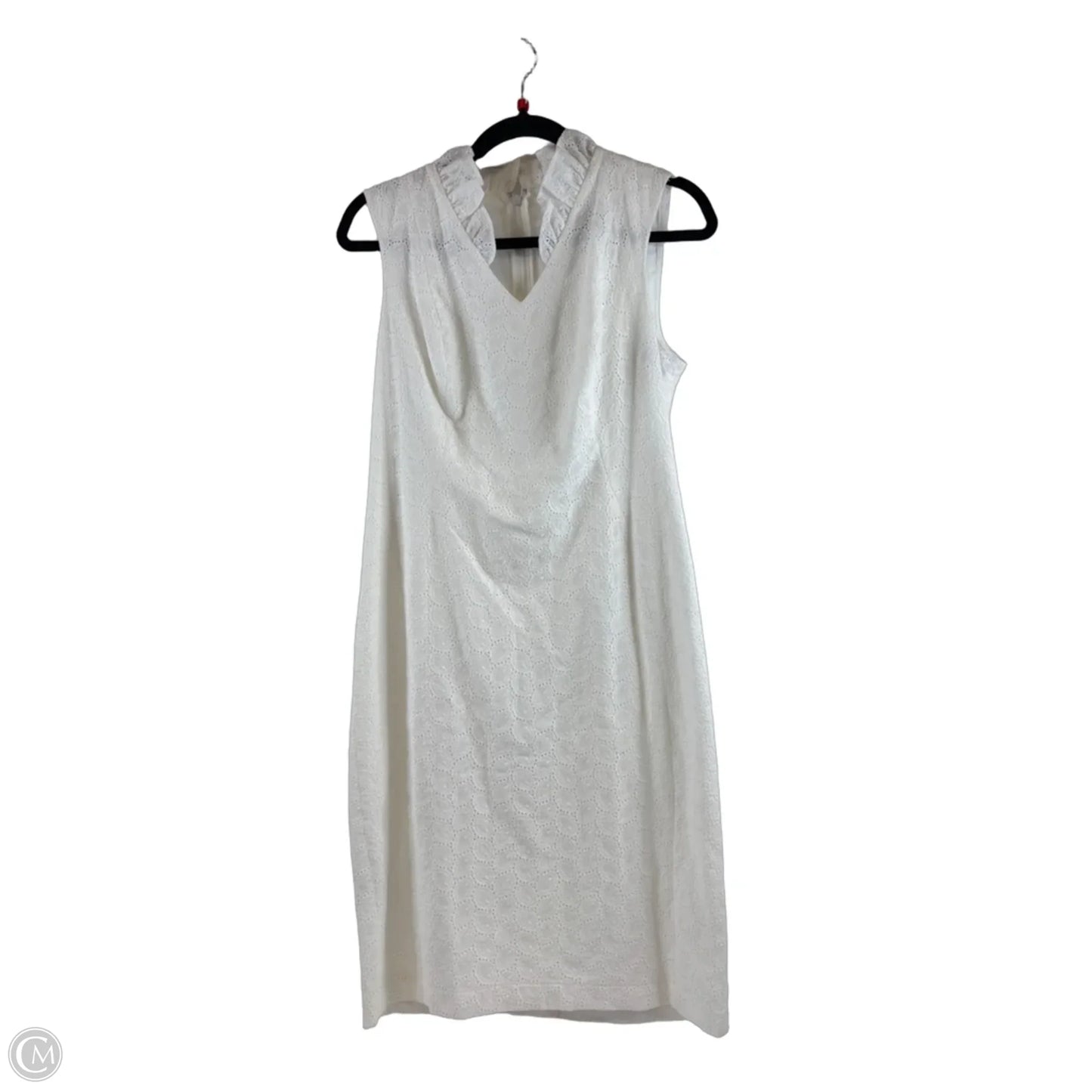 Dress Casual Midi By Calvin Klein In White, Size: M