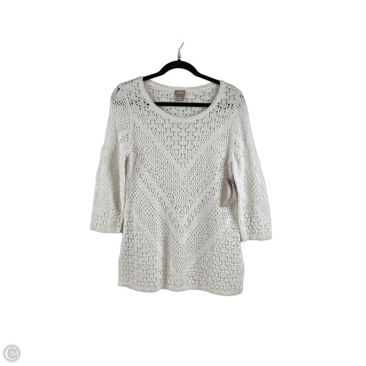 Top Long Sleeve By Chicos In White, Size: Sp
