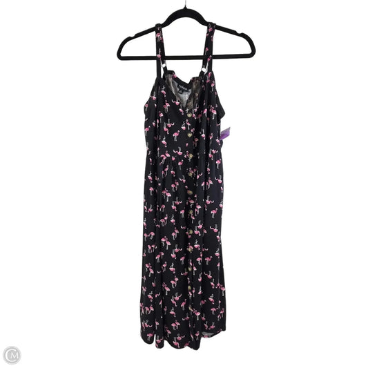 Dress Casual Midi By Torrid In Black & Pink, Size: L