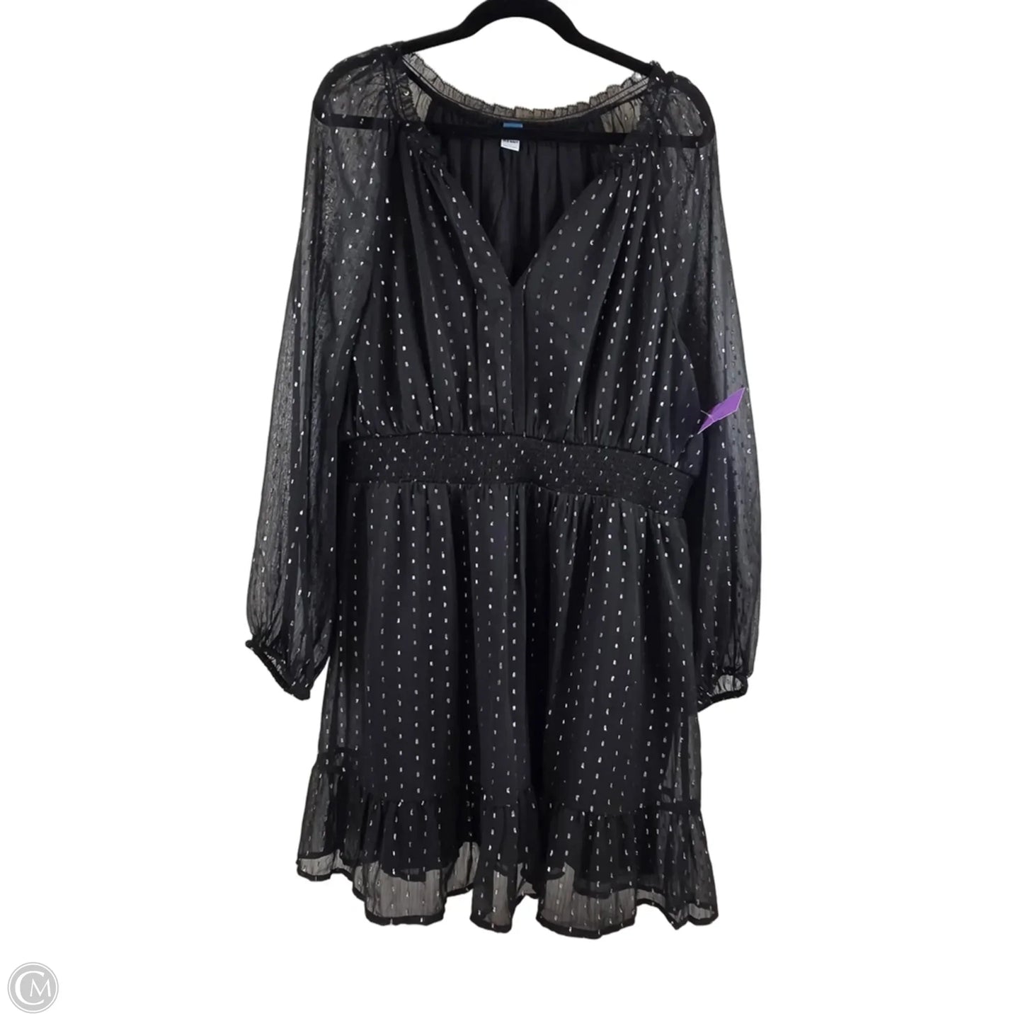 Dress Casual Midi By Old Navy In Black & Silver, Size: L