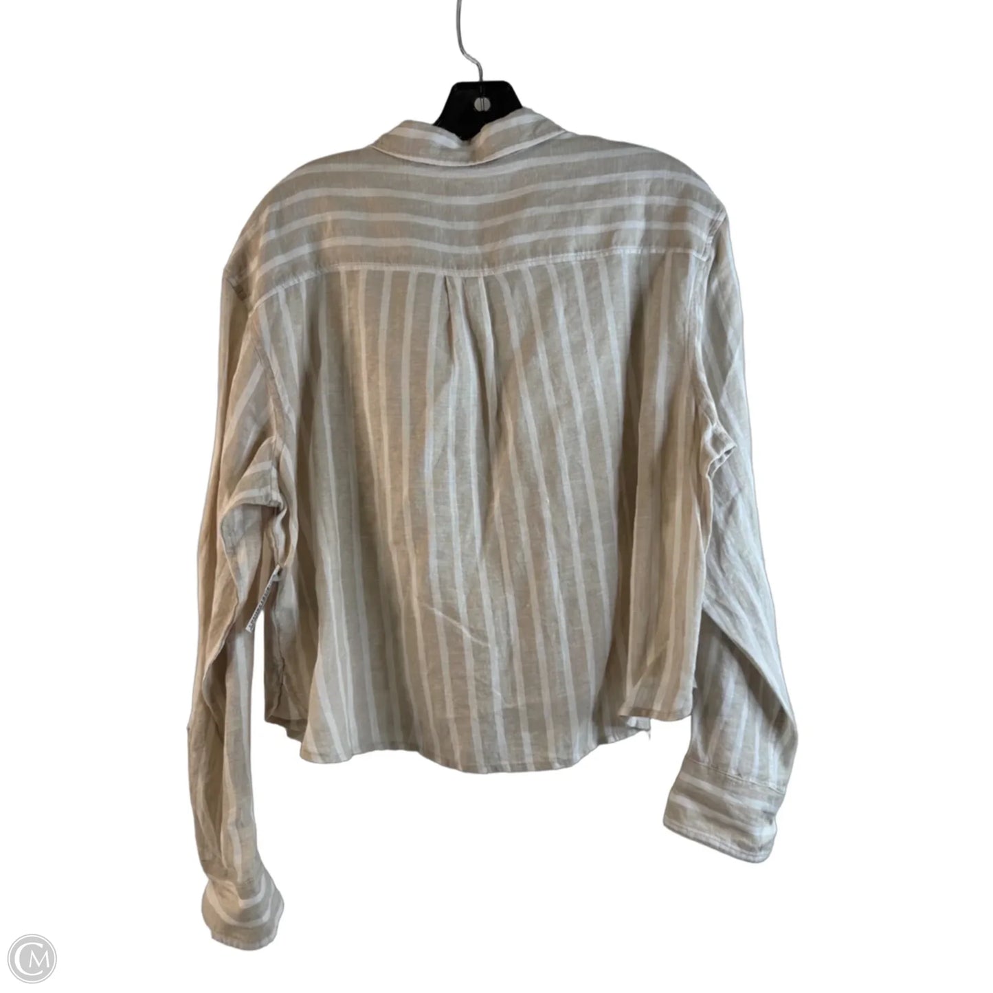 Top Long Sleeve By Gap In Tan & White, Size: S