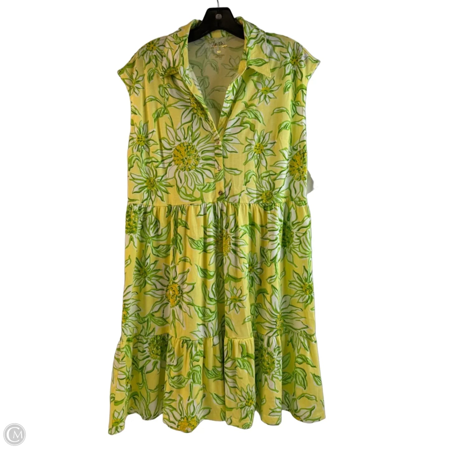 Dress Designer By Lilly Pulitzer In Green & Yellow, Size: M