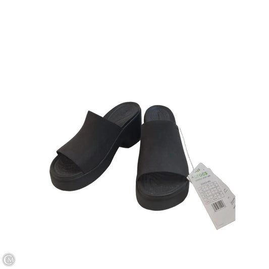 Sandals Heels Block By Crocs In Black, Size: 8