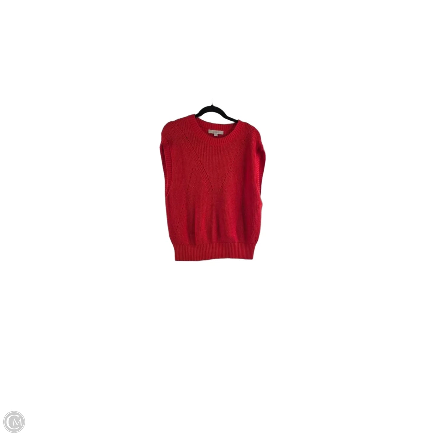 Sweater Short Sleeve By Loft In Orange, Size: L