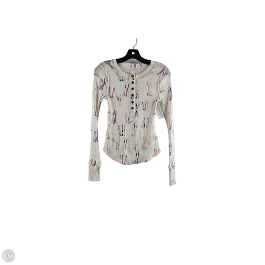 Athletic Top Long Sleeve Collar By Free People In Purple & White, Size: Xs
