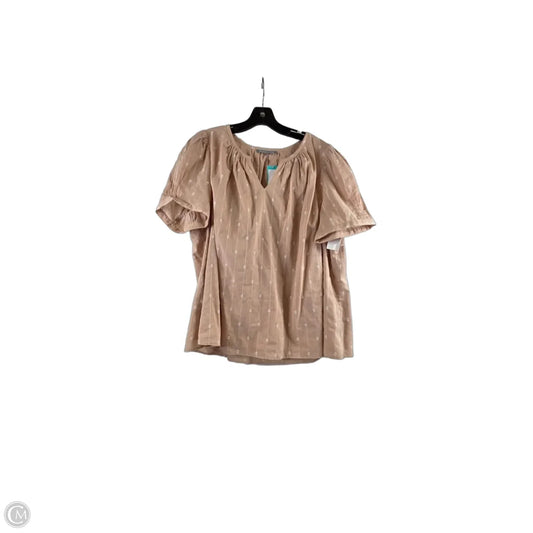 Top Short Sleeve By Daniel Rainn In Peach, Size: 2x