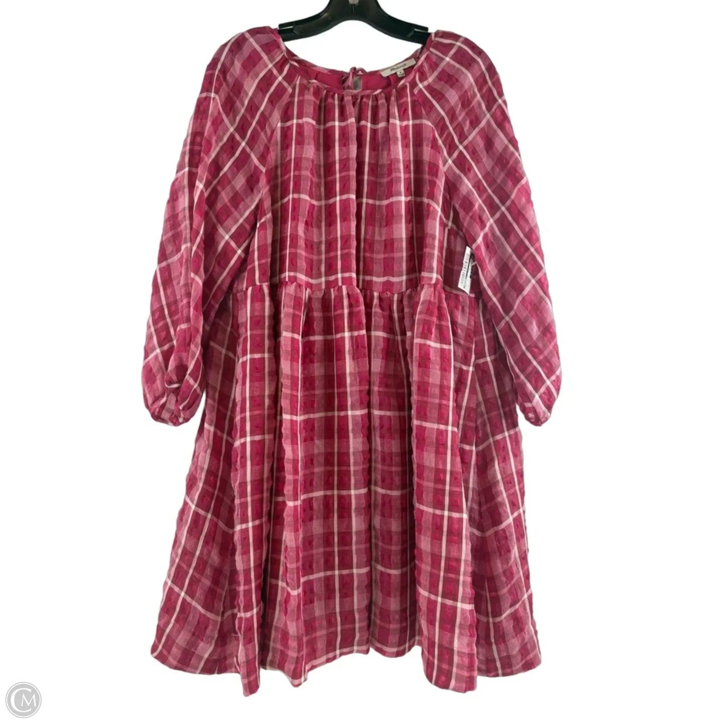 Dress Casual Midi By Madewell In Pink & White, Size: M