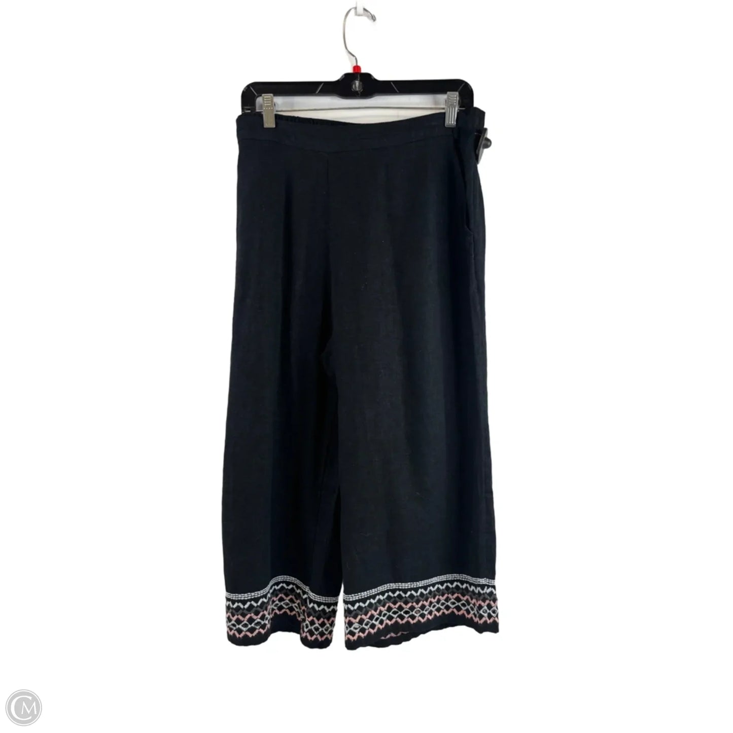 Pants Cropped By D&co. In Black & Purple, Size: 10p