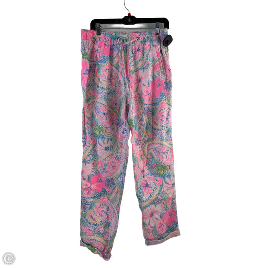 Pants Designer By Lilly Pulitzer In Blue & Pink, Size: M