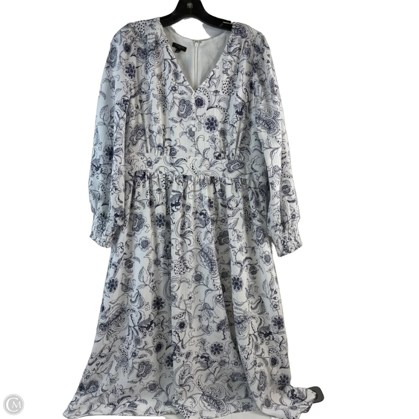 Dress Casual Maxi By Talbots In Blue & White, Size: 10p