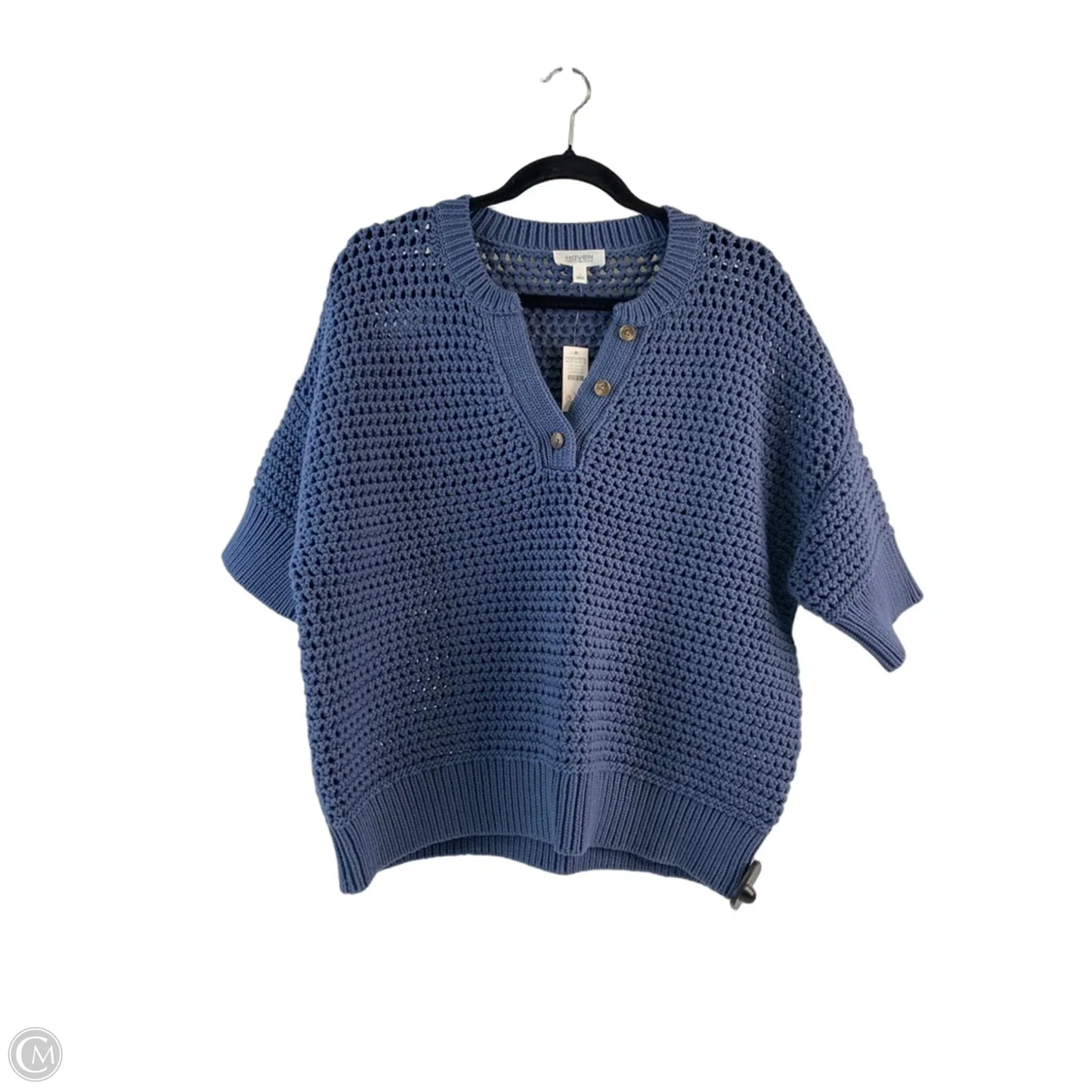 Sweater Short Sleeve By Haven In Blue, Size: L