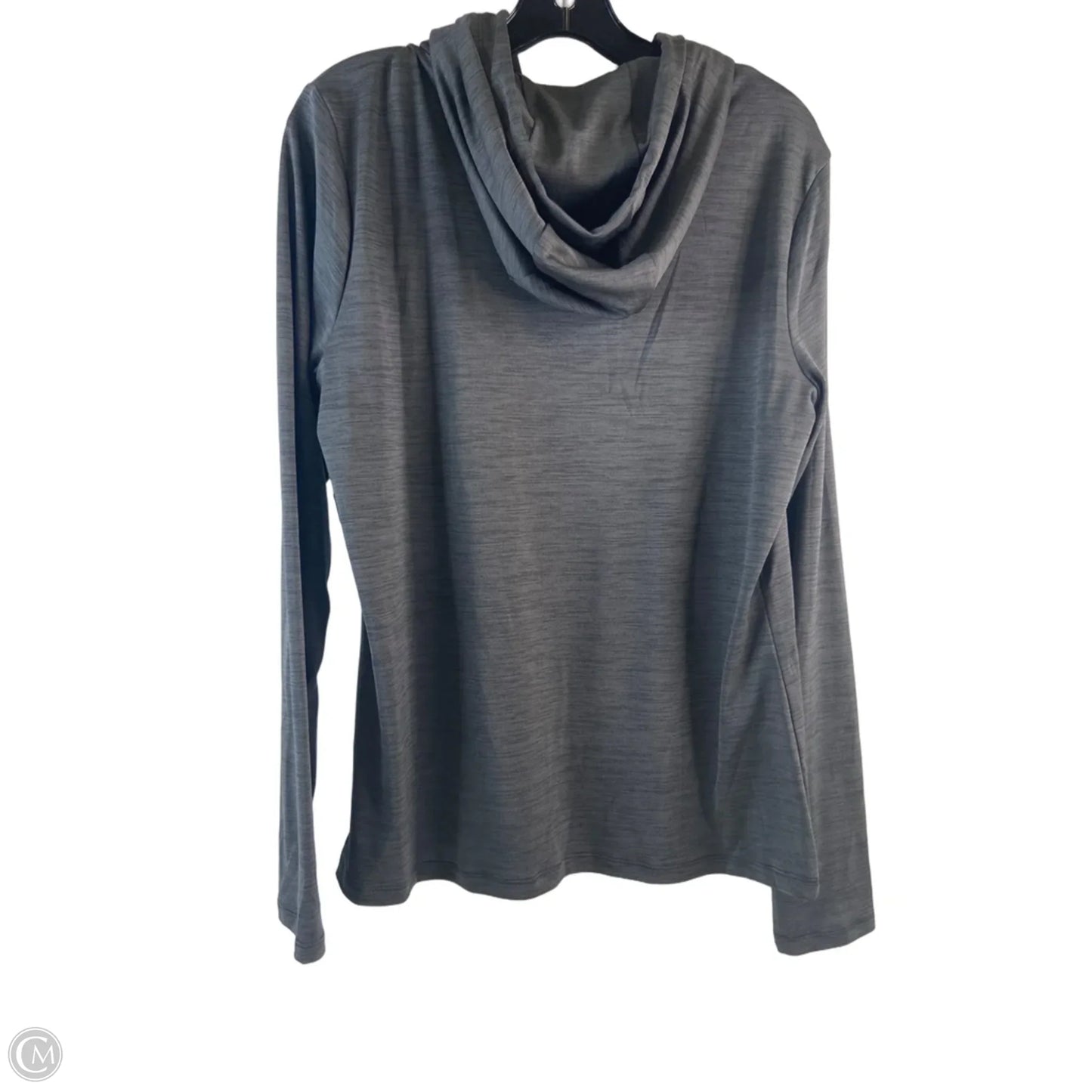 Athletic Top Long Sleeve Hoodie By Under Armour In Grey, Size: L