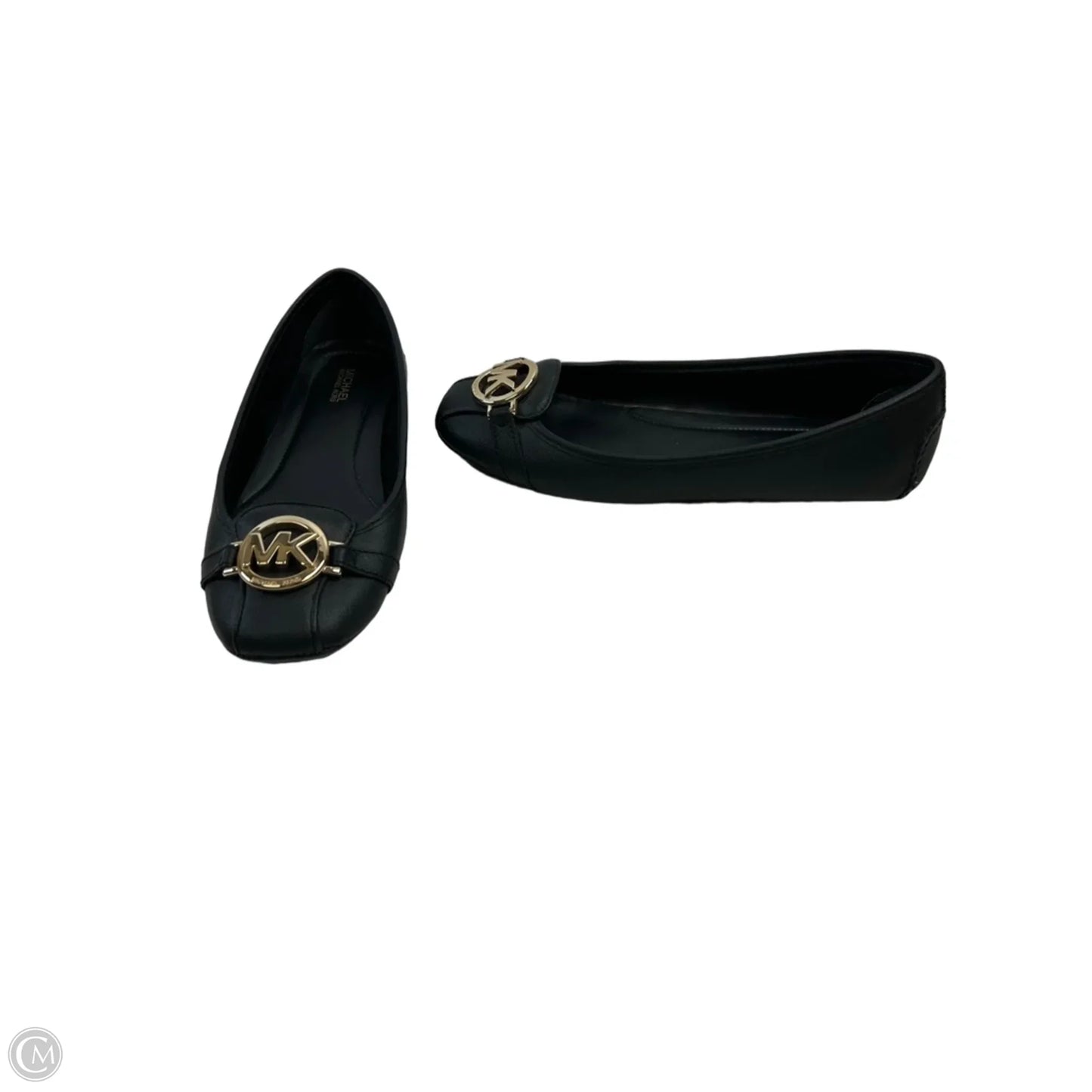 Shoes Flats By Michael By Michael Kors In Black & Gold, Size: 8.5