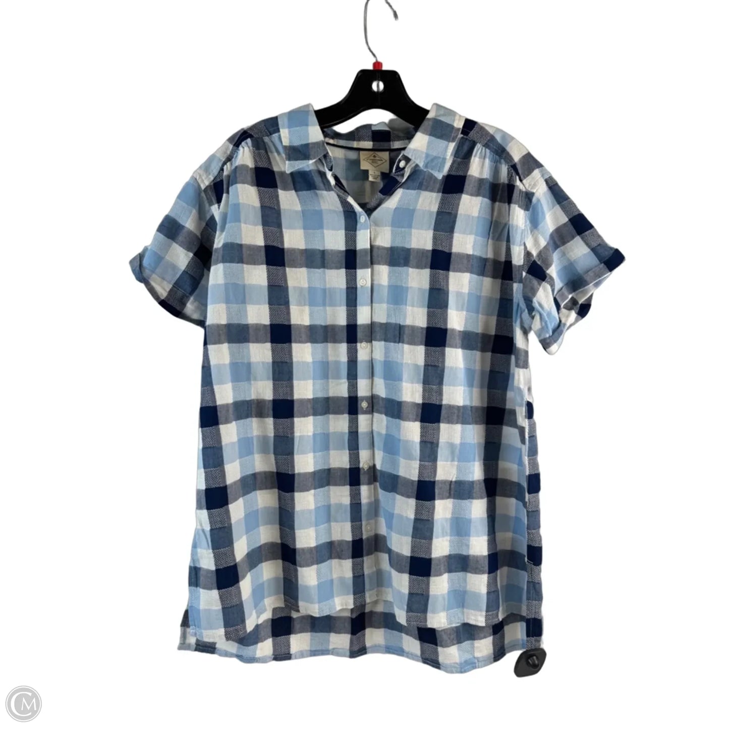 Top Short Sleeve By St Johns Bay In Blue & White, Size: L
