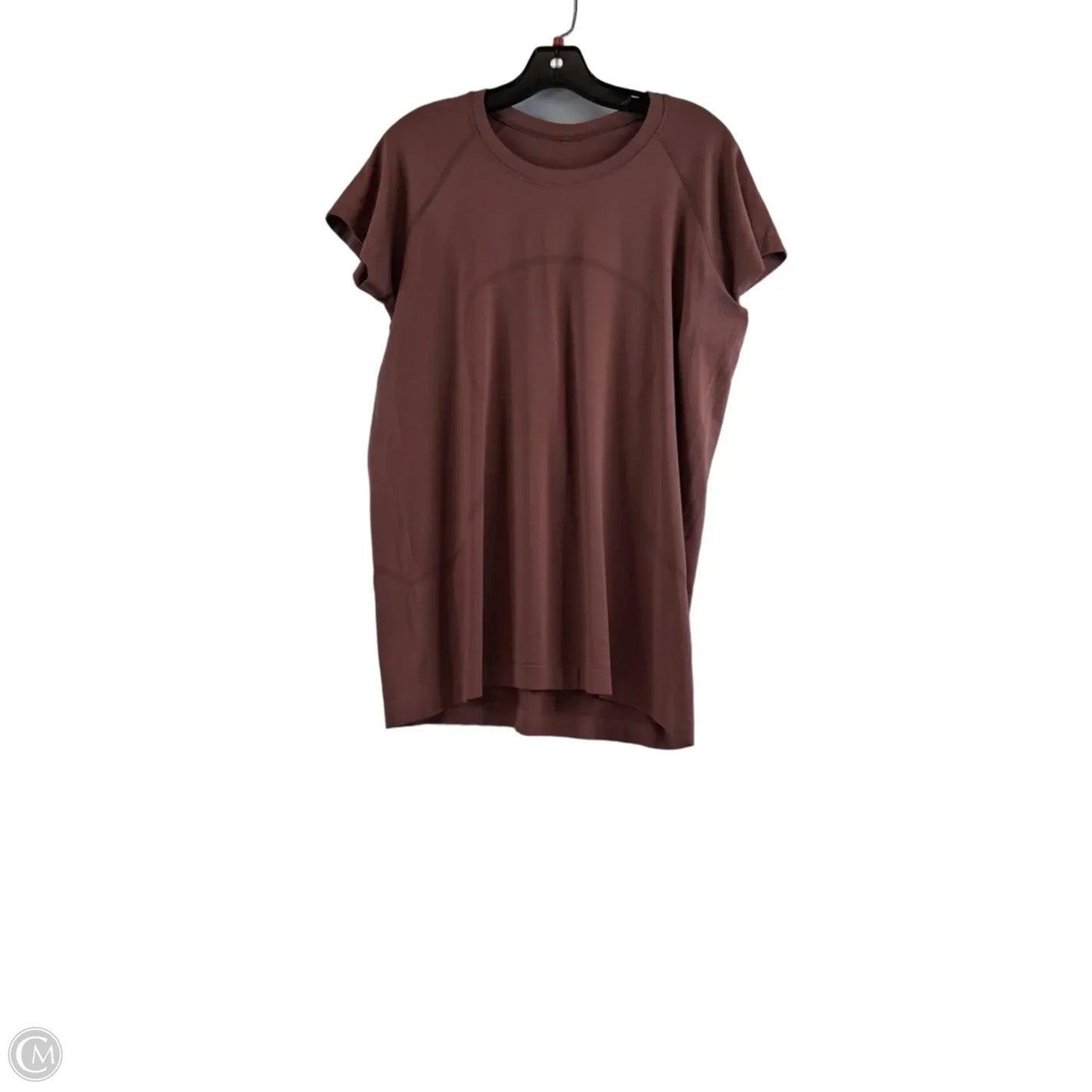 Athletic Top Short Sleeve By Lululemon In Brown, Size: 14