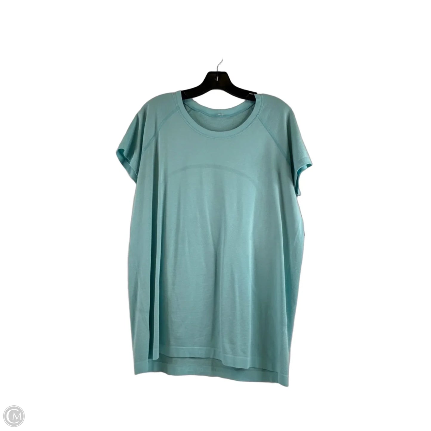 Athletic Top Short Sleeve By Lululemon In Teal, Size: 16