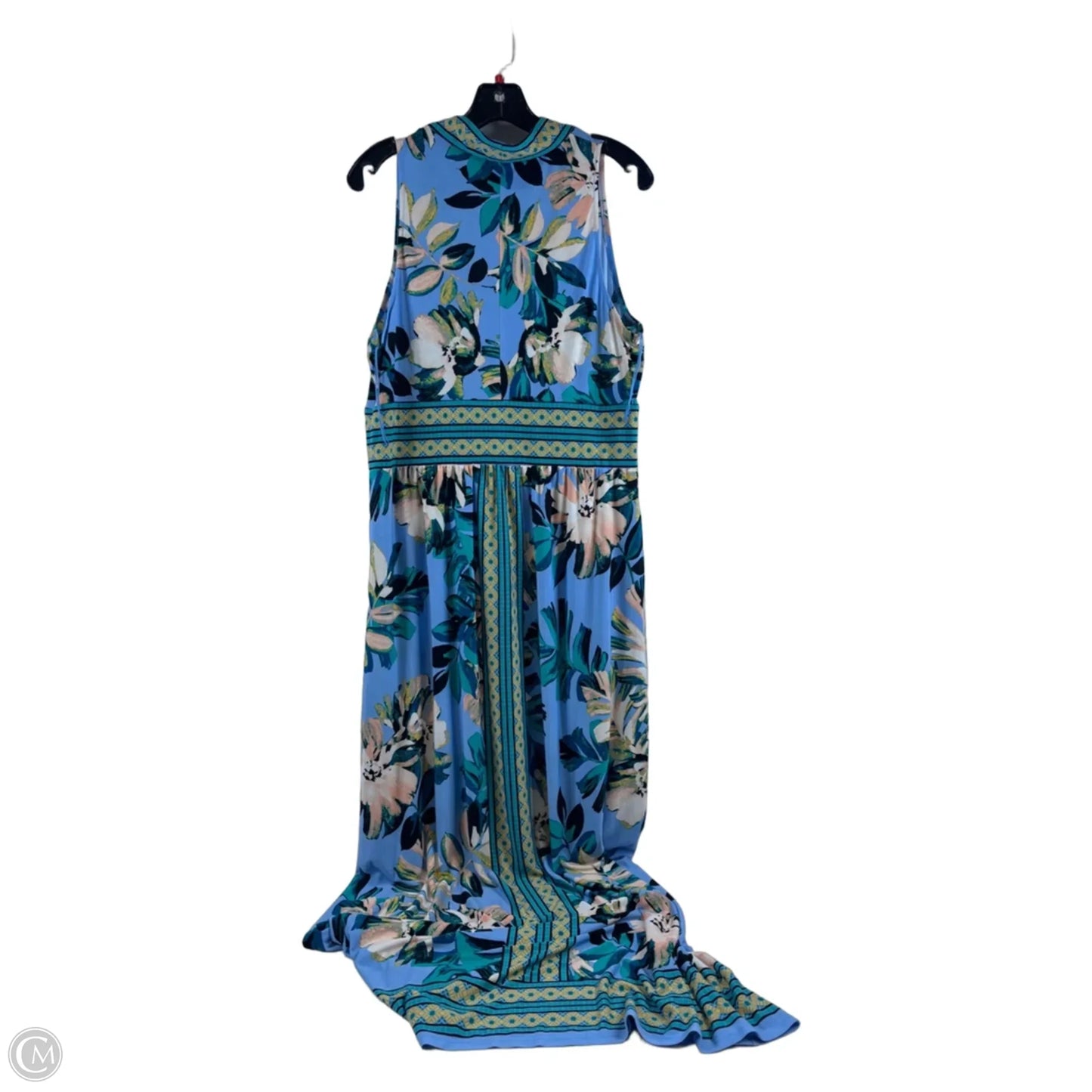 Dress Casual Maxi By London Times In Blue & Green, Size: Xl