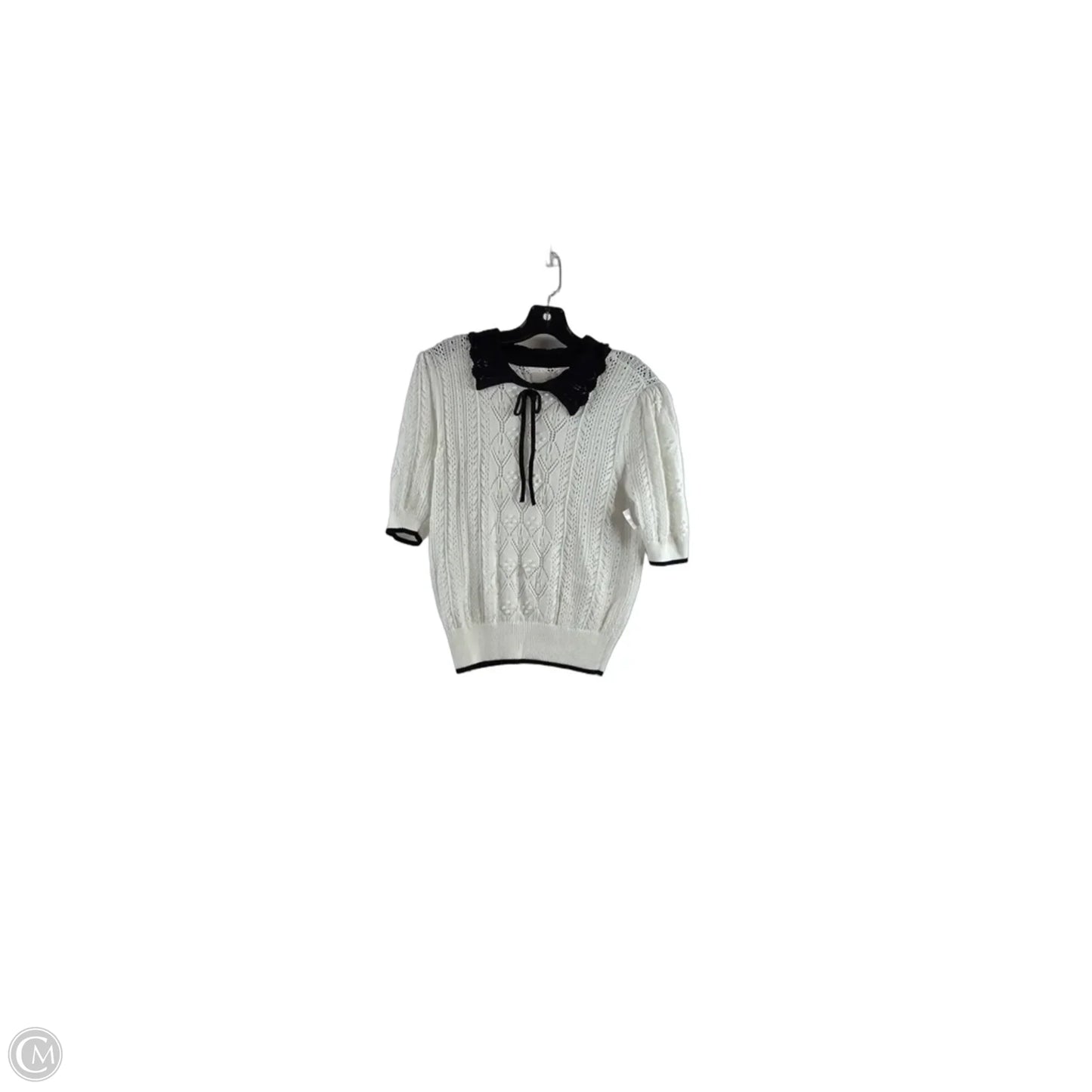 Top Short Sleeve By Loft In Black & White, Size: S