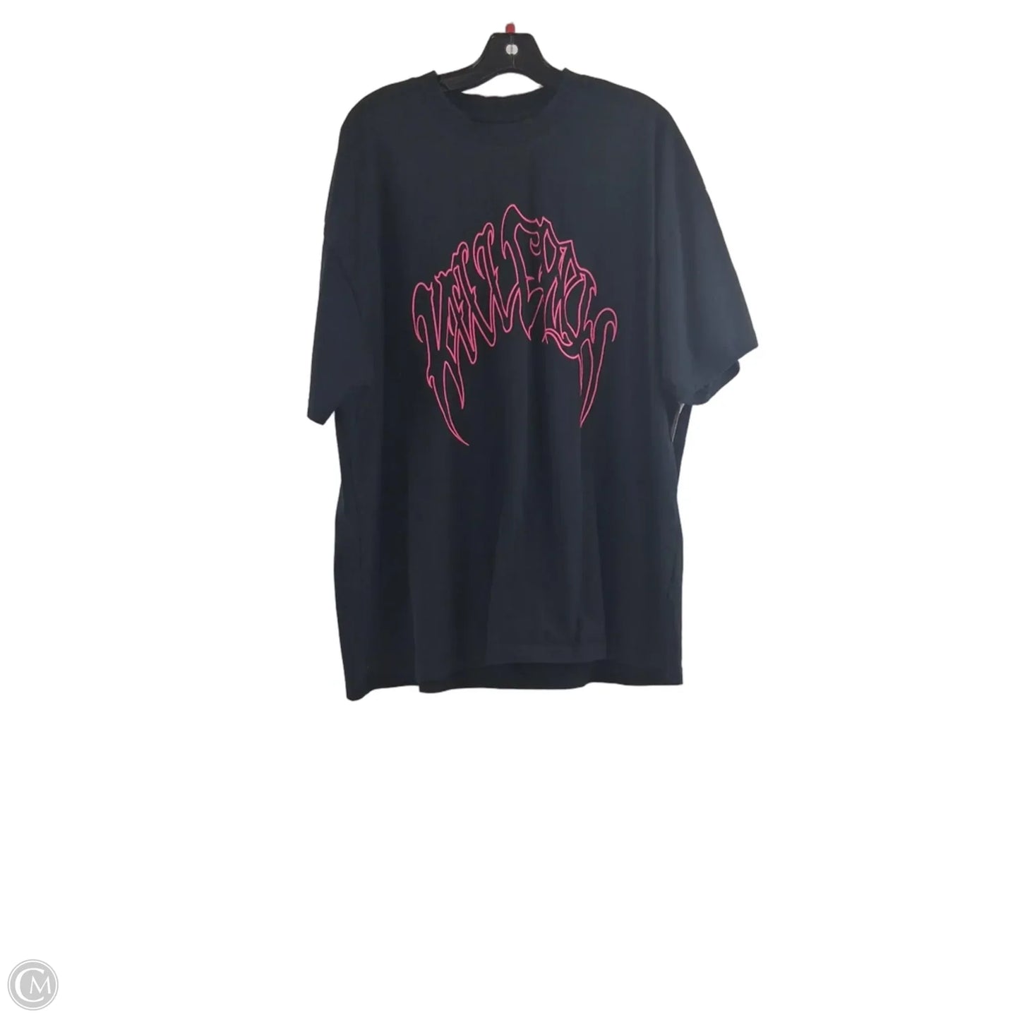 Top Short Sleeve Basic By Clothes Mentor In Black & Pink, Size: 3x
