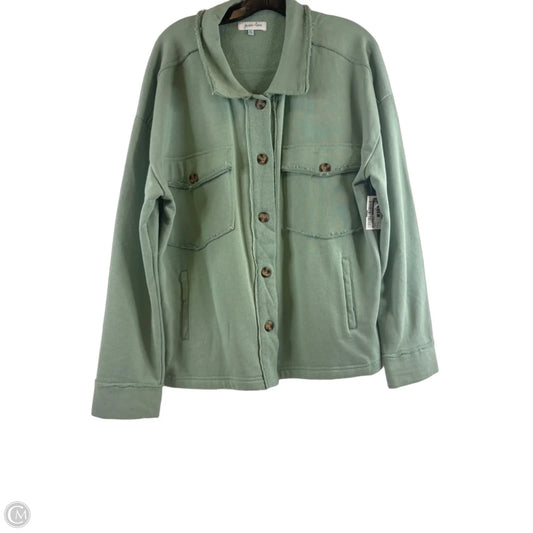 Jacket Shirt By Grace & Lace In Green, Size: Xl