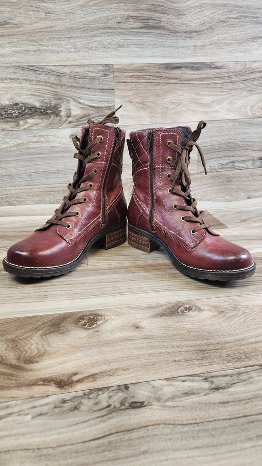 Boots Combat By Taos In Red, Size: 7.5