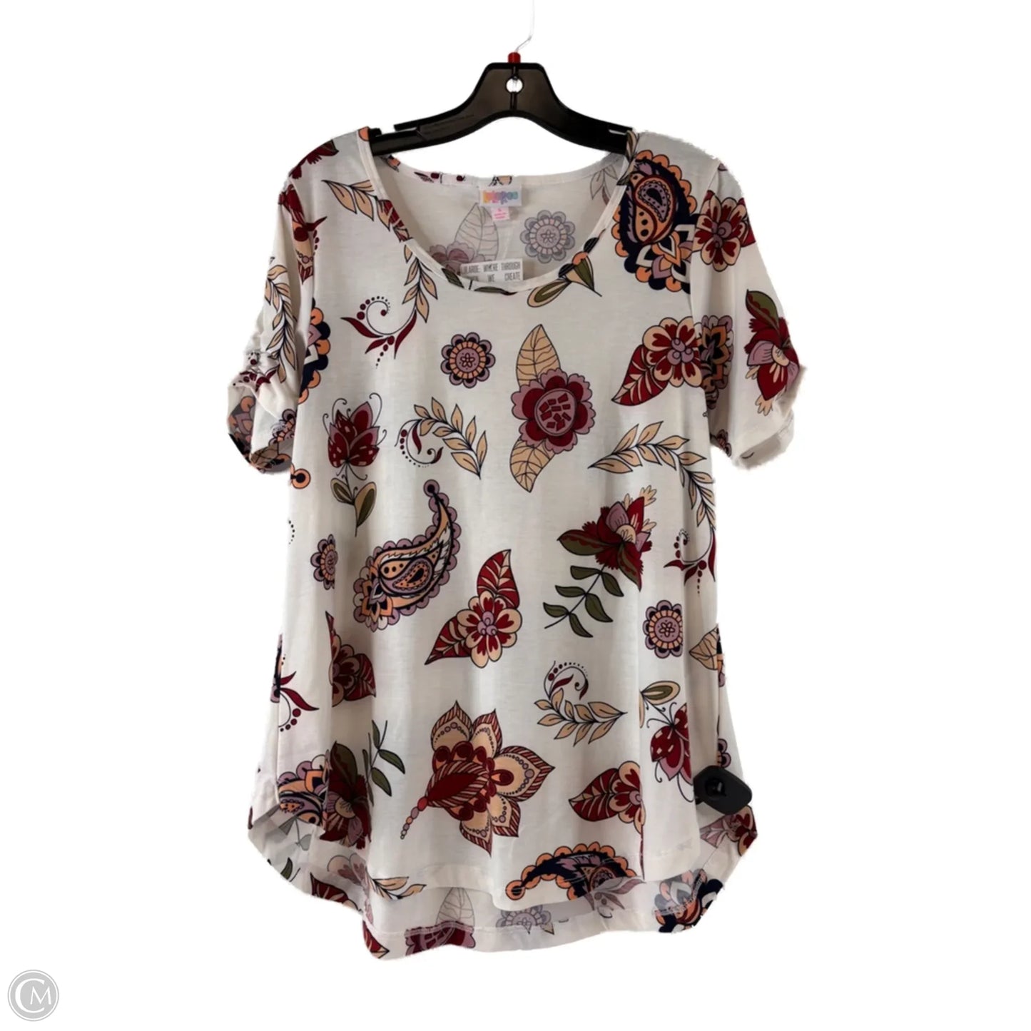 Top Short Sleeve By Lularoe In Red & White, Size: S