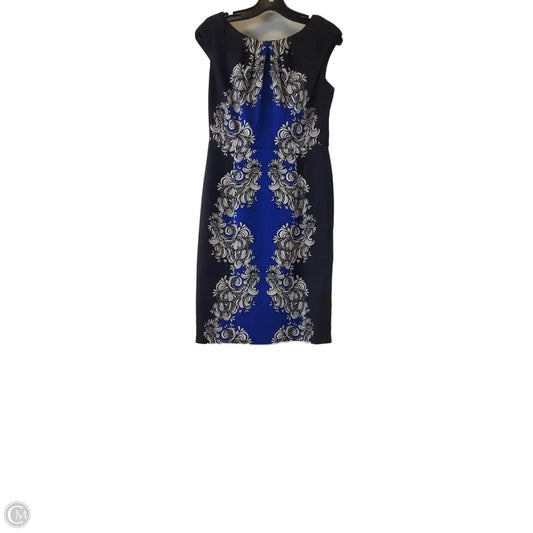 Dress Casual Midi By London Times In Black & Blue, Size: S