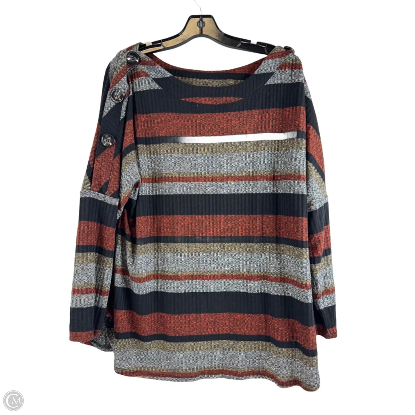 Top Long Sleeve By Alyx In Black & Orange, Size: 2x