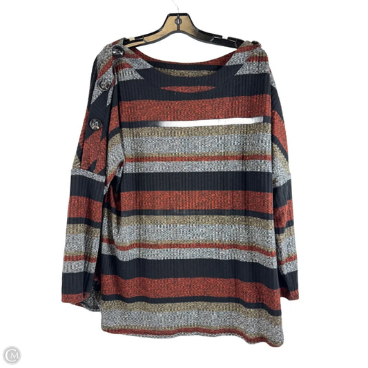 Top Long Sleeve By Alyx In Black & Orange, Size: 2x