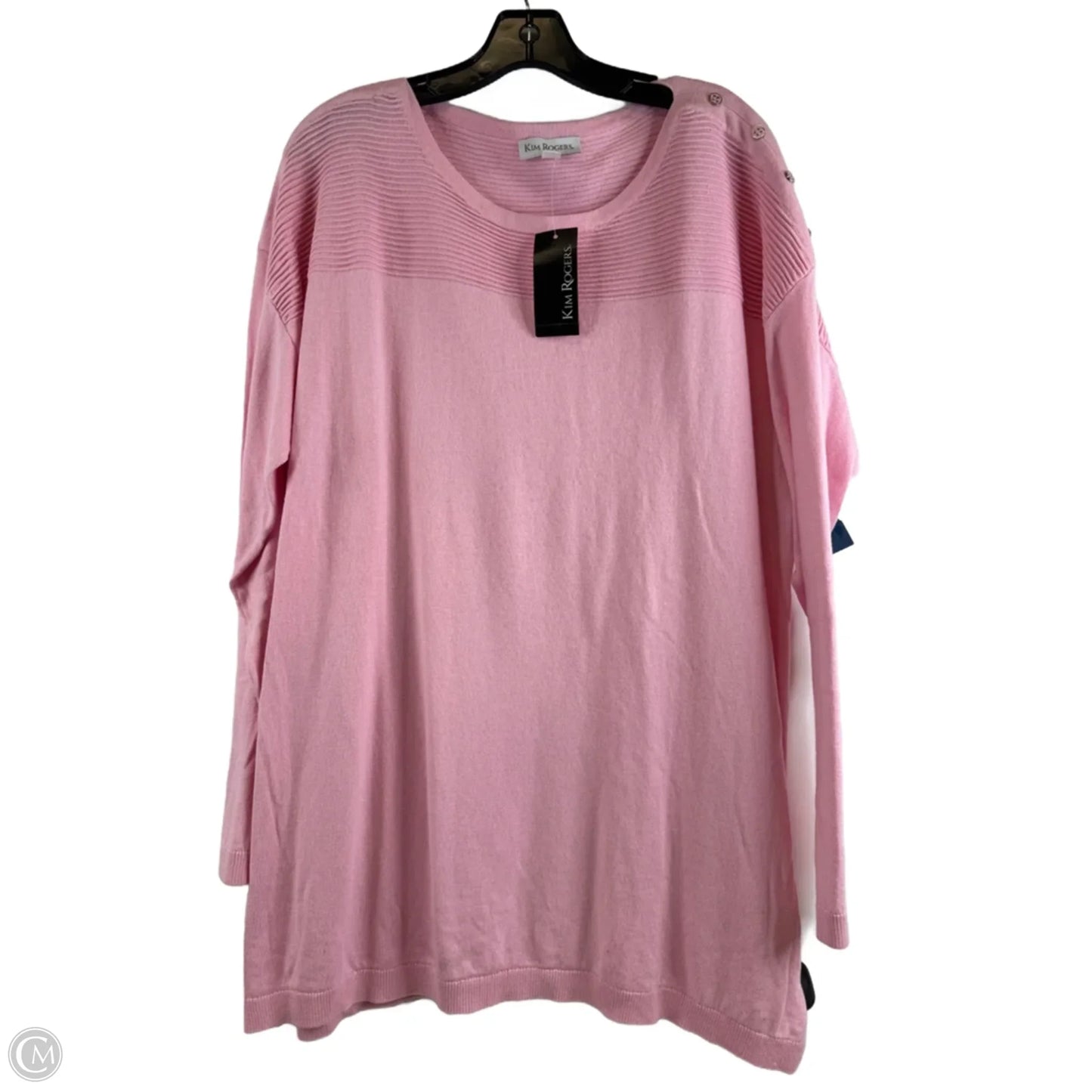 Top Long Sleeve By Kim Rogers In Pink, Size: Xxl
