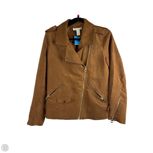 Jacket Moto By H&m In Brown, Size: S