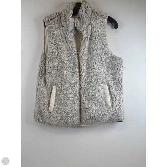 Vest Faux Fur & Sherpa By Clothes Mentor In Cream & Grey, Size: M