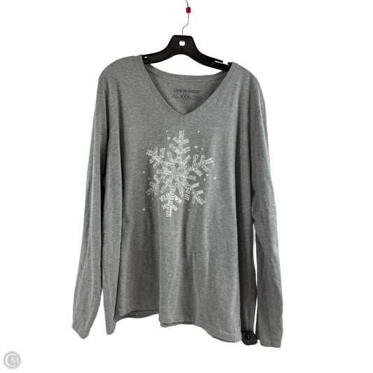 Top Long Sleeve Basic By Life Is Good In Grey, Size: Xxl