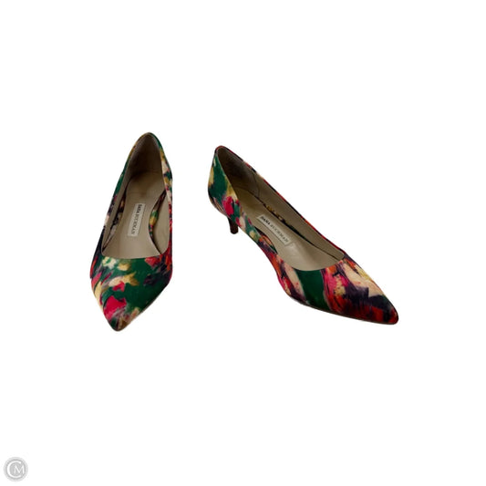 Shoes Heels Kitten By Dana Buchman In Red & Yellow, Size: 7.5