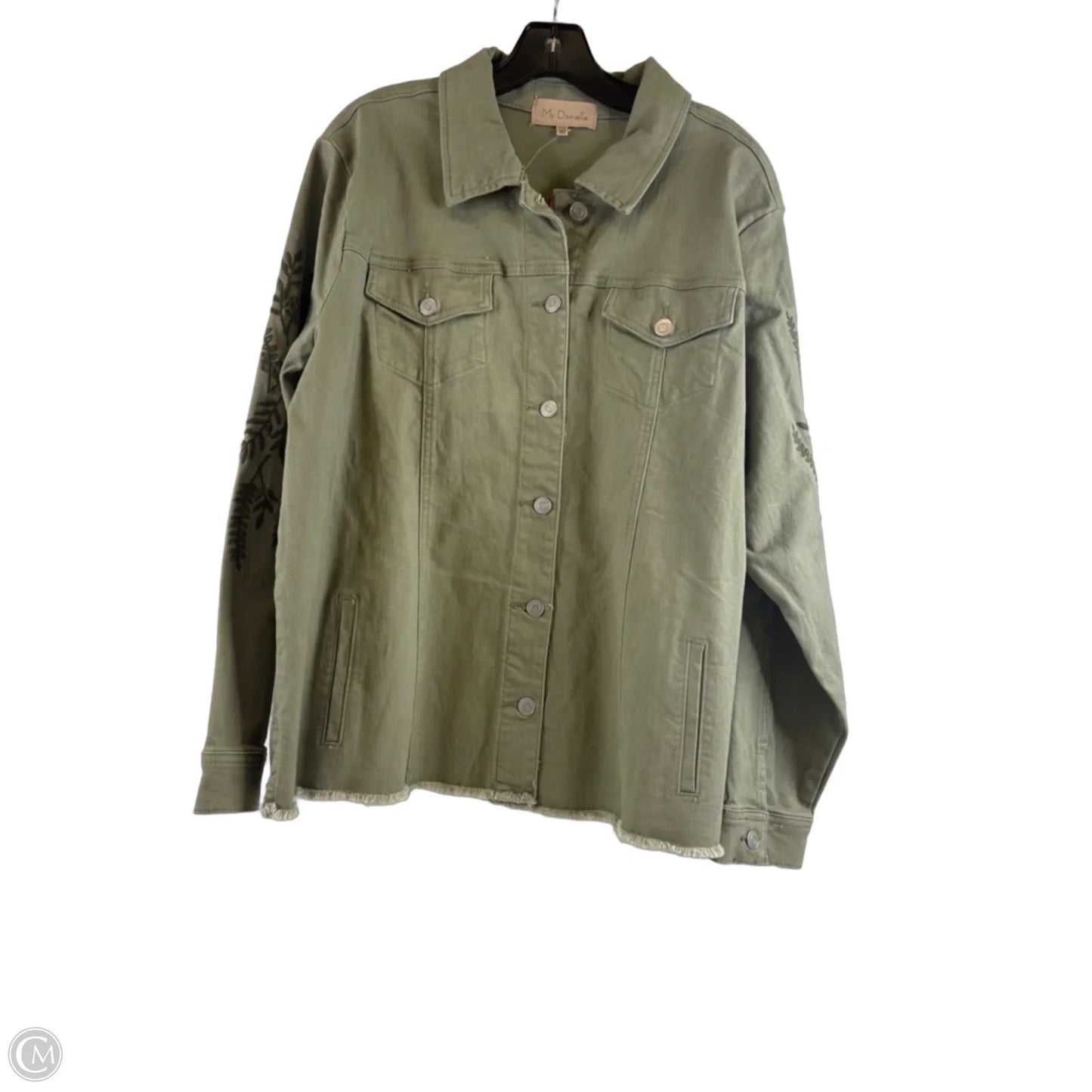 Jacket Denim By Clothes Mentor In Green & Pink, Size: 2x